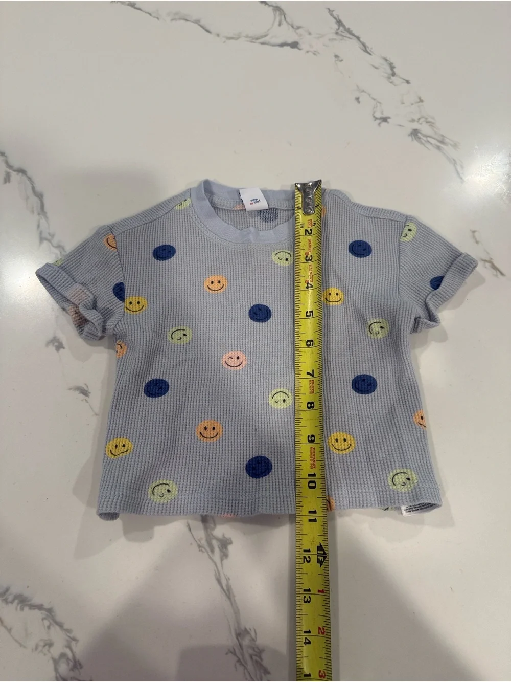 Old Navy Light Blue Smiley Face Short Sleeve Matching Set - Multicolor Prints